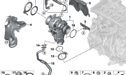Abrazadera de cinta en V OEM 18308512137 para MINI R56 LCI, F56, Clubman R55 LCI, Countryman R60... y más. Original MINI.