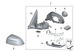 Barramento de memória do espelho externo aquecido esquerdo para o BMW X3 G01, G01N (OEM 51168491679). BMW original.