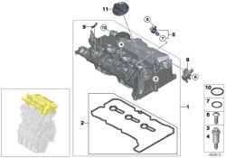 Cubierta de culata OEM 11128579960 para MINI F56, F55, Clubman F54, Countryman F60, BMW X1 F48, X2 F39... y más. Original BMW y MINI.