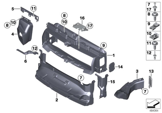 Conducto inferior de aire OEM 51748050728 para BMW F20 y F21 (114d, 114i, 116d, 116d EfficientDynamics) con motor N13 y N47. Compatible con versiones manual y automático. Original BMW.