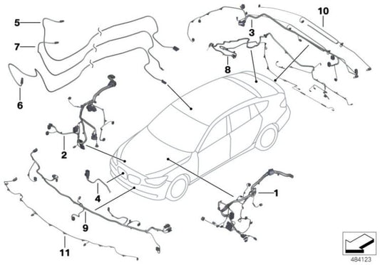 Cables de reparación trasera OEM 61119327513 para BMW Serie 6 F06, F12, F13 y más. Original BMW.