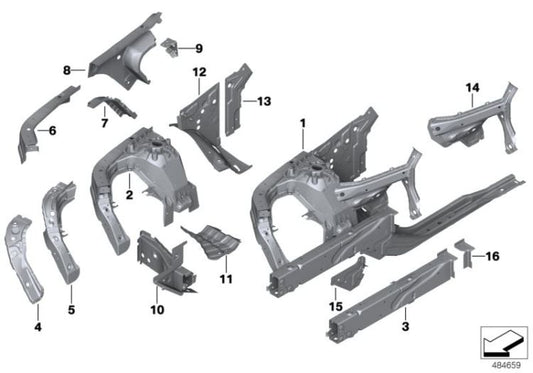 Conexão de montagem interna direita do motor para BMW G42, G87, G20, G21, G28, G80, G81, G22, G23, G26, G82, G83, F97, G01, G08, F98, G02 (OEM 41118498936). BMW original