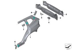 Suporte de trilho de amarração esquerdo para BMW X3 F97, G01, G08; X4 F98, G02 (OEM 41008495537). BMW originais.