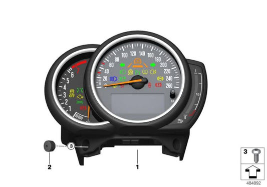 Cuadro de instrumentos MPH OEM 62106844002 para MINI F56, Clubman F54, Cabrio F57, Countryman F60. Original MINI.