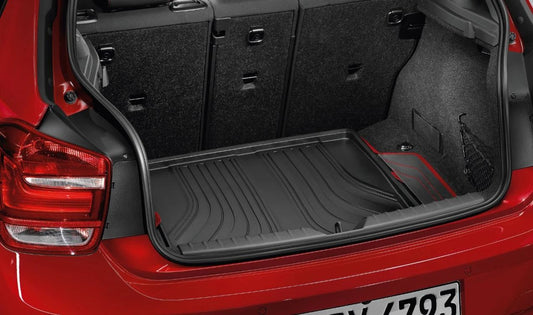 RED boot mat rubber boot protector for BMW F20, F21. Original BMW.