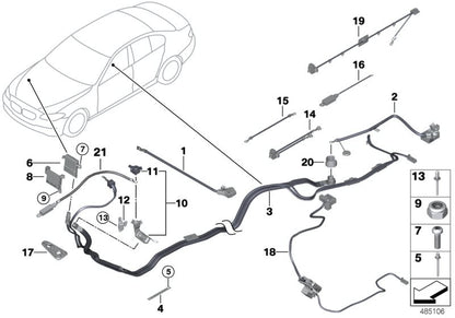 Cable de batería negativo IBS OEM 61219322901 para BMW Serie 5 F10, F11, Serie 7 F01, F02... y más. Original BMW.