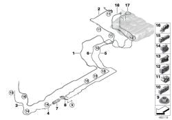 Clip de fijación OEM 16137385409 para BMW G20, G30, G31, G11, G12, X5 G05... y más. Original BMW.