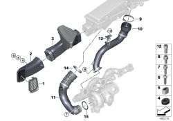 Guía de aire OEM 13718617096 para BMW Serie 7 G12, G12 LCI. Original BMW.
