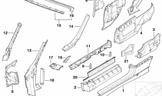 Unter unten rechts Seite für BMW E36 (OEM 41118170626). Original BMW