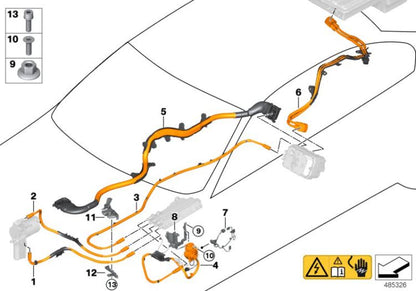 Memoria di carico elettronico HV-Leitung per BMW 3 F30N (OEM 61126824114). BMW originale