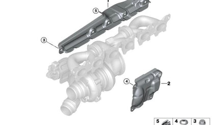 Bouclier thermique pour BMW F20N, F21N, F22, F23, F30N, F31N, F34N, F32, F33, F36, G30, G31, G38, G32, G11, G12, G01, G02 (OEM 11797643180). BMW d'origine