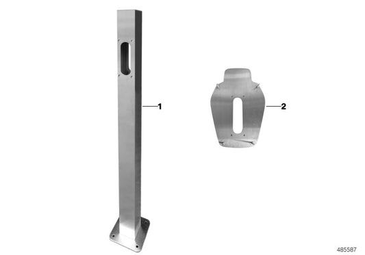 Soporte de suelo para Wallbox OEM 61902455503 para BMW F45, F30, G30, G11, G12, F15, i3 I01, i8 I12, MINI F60. Apto para interior y exterior, montaje de hasta 2 cargadores. Original BMW y MINI.