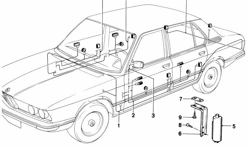 Interruptor de presión OEM 61311363806 para BMW E12, E24, E23. Compatible con sistemas de cierre centralizado y otras funciones eléctricas. Original BMW.