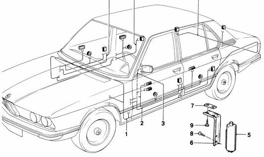 Interruptor de presión OEM 61311363806 para BMW E12, E24, E23. Compatible con sistemas de cierre centralizado y otras funciones eléctricas. Original BMW.