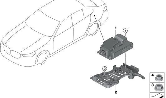 Soporte RAM OEM 65155A893C1 para BMW Serie 5 G60 (520d, 520d xDrive, 520i). Compatible con modelos producidos desde 07/2023 hasta 06/2030. Original BMW.
