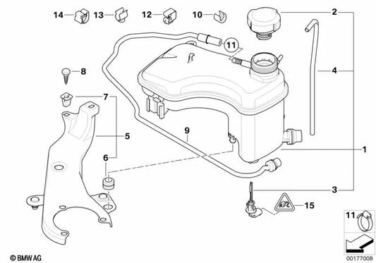 Verbindungsleitung pour la série BMW 3 E46 (OEM 1711229053). BMW d'origine