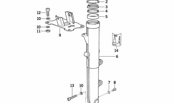 Casquillo de guía delantero OEM 31422310347 para motos BMW K1, K100 RS, K1100 LT... y más. Original BMW Motorrad.