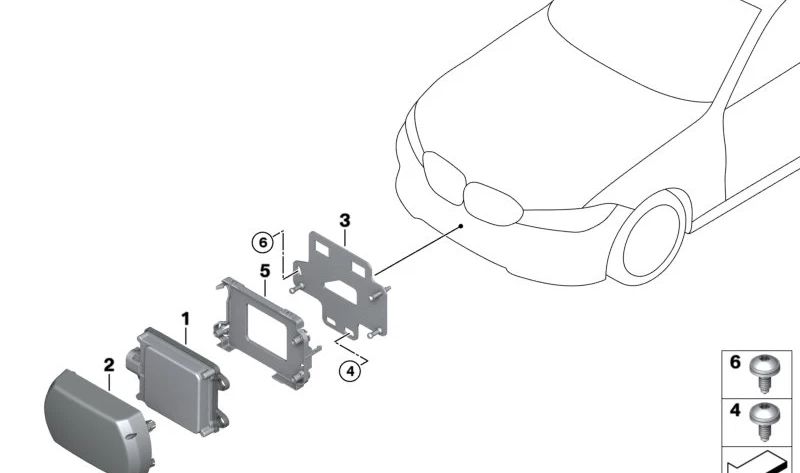 Soporte sensor radar frontal OEM 66316889075 para BMW G12. Pieza original BMW.