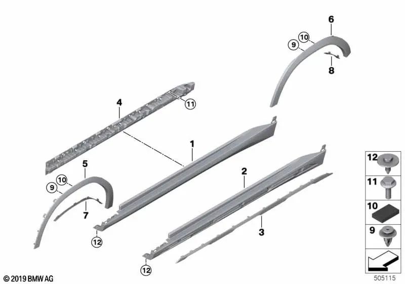 Tampa do limite direito para BMW G06 (OEM 51777492080). BMW original