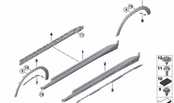 Tapa embellecedora lateral izquierda OEM 51778737307 para BMW X6 G06. Original BMW.