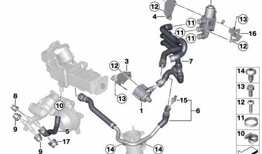 Soporte para válvula de cambio OEM 11538512236 para BMW F07, F10, F11, F01, F02, F25, F26, F15, F16. Original BMW.