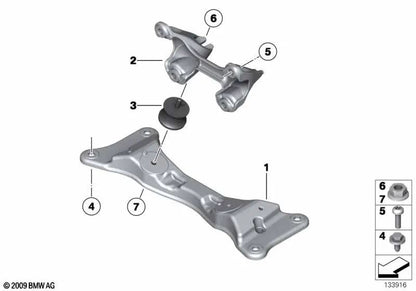 Portador de transmisión para BMW modelos E81, E82, E87, E87N, E88, E90, E90N, E91, E91N, E92, E92N, E93, E93N, E84 (OEM 22316778059). Original BMW