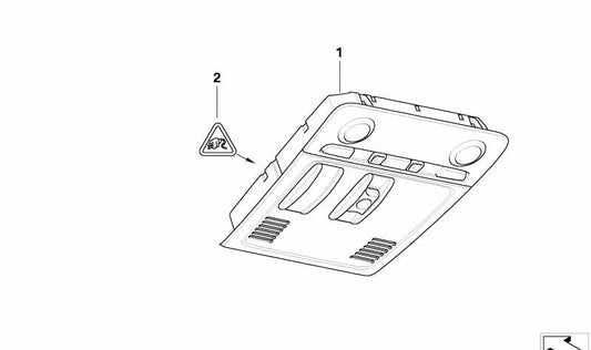 Interruptor techo interior OEM 61319225524 para BMW E81, E82, E87, E87N. Unidad de control iluminación interior original BMW.
