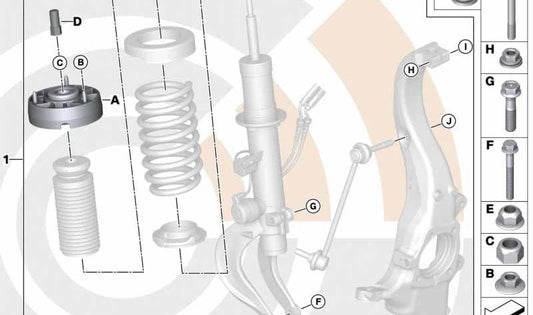 Kit de reparación para soporte de suspensión delantero OEM 31305A7B1E7 para BMW E30, E28, E34, E24. Piezas originales BMW.