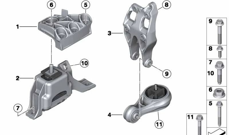 Tornillo hexagonal M10x50 OEM 07119906971 para MINI R60, R61. Compatible con versiones Cooper y Cooper ALL4. Original MINI.