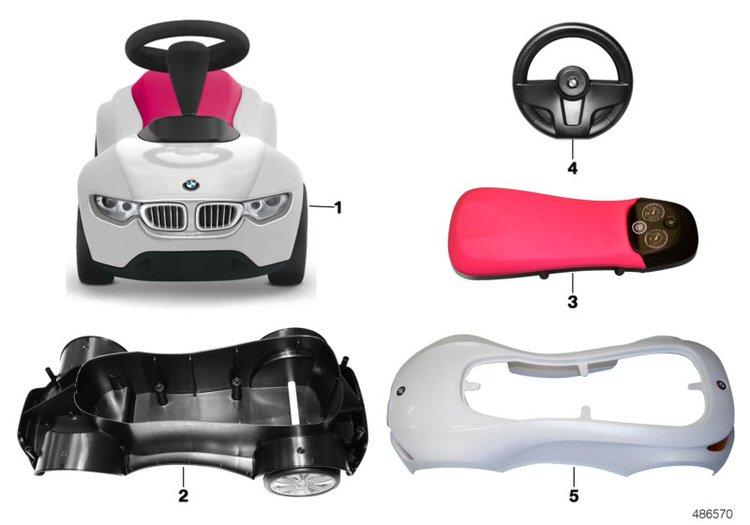 Bmw Baby Racer Iii Blanco / Raspb.red. Original Recambios