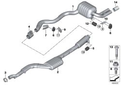 Support en caoutchouc pour BMW F20N, F21N, F22N, F23N, F30, F30N, F31, F31N, F32N, F33N, F36N (OEM 18208570668). BMW d'origine.