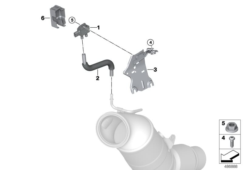 Manguera de forma OEM 18328685073 para BMW F20, F21, F22, F23, F30, F31, F34, F32, F33, F36, G30, G31, G32, G01, G02. Original BMW.