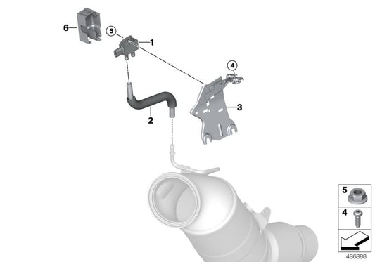 Manguera de forma OEM 18328685073 para BMW F20, F21, F22, F23, F30, F31, F34, F32, F33, F36, G30, G31, G32, G01, G02. Original BMW.