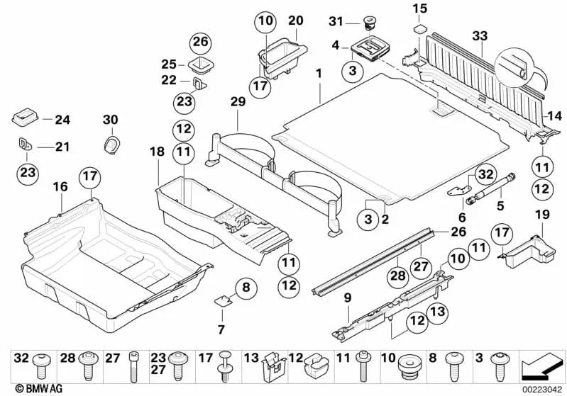 Boot floor handle for BMW E70, E70N, E71 (OEM 51479120284). Original BMW