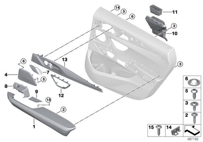 Moldura puerta derecha OEM 51429460270 para BMW Serie 6 G32 GT, G32 GT LCI. Original BMW.