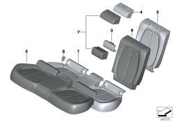 Pieza de espuma respaldo centro arriba OEM 52207487511 para BMW X2 (F39) sDrive18d, sDrive18i, sDrive20d, sDrive20i, sDrive25d, sDrive25i, M35i. Original BMW.