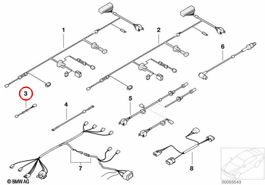 Oeme Electrical Solar Roof 61108367343 per BMW E39, E38. BMW originale.