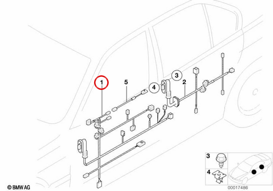 OEM Companion Side Kabel 61108367507 für BMW E36. Original BMW.