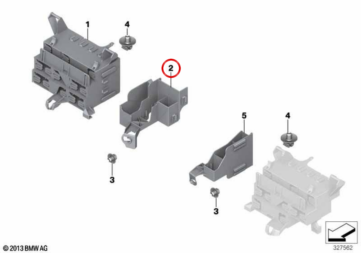 Supporto relè OEM 61108368475 per BMW E46. BMW originale.