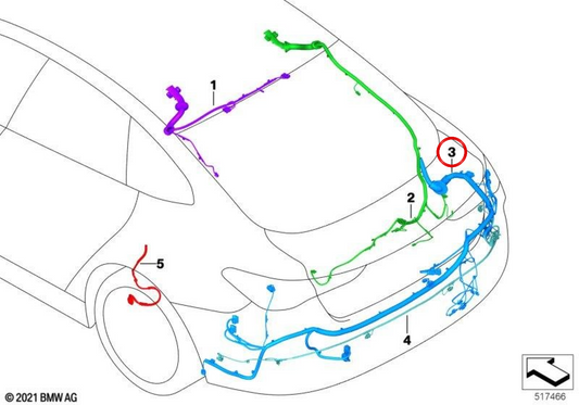 OEM 6115A5A54931 Kit cavo di riparazione posteriore per BMW G26. BMW originale.