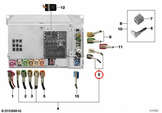 Module de réparation pour FM1 / FM2 OEM 61116821952 Câbles d'antenne pour BMW F15, F85. BMW d'origine.