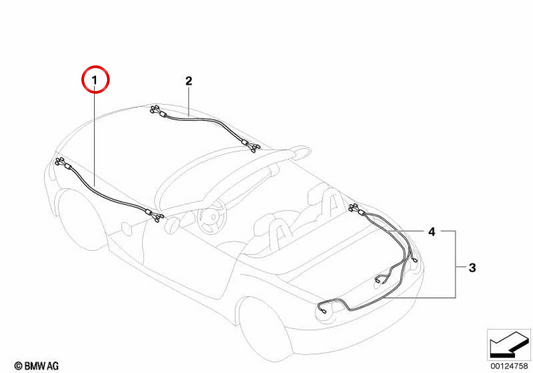 Réparation du câble Ensemble de porte gauche OEM 61116961290 pour BMW E85. BMW d'origine.