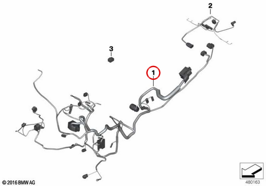 Fiação principal OEM 61118356764 para BMW Motorrad R850R, R1100GS, R1100R, R1100RS, R1100RT, R1150GS. Originais BMW Motorrad.