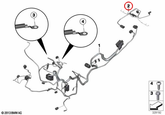 Rear section of wiring harness OEM 61118545377 for BMW Motorrad S 1000 XR. Original BMW Motorrad.