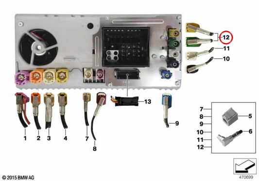 Reparaturleitung für DAB-Antenne OEM 61118784611 für MINI F56, F55, Clubman F54, Cabrio F57, Countryman F60... und mehr. Originaler MINI.
