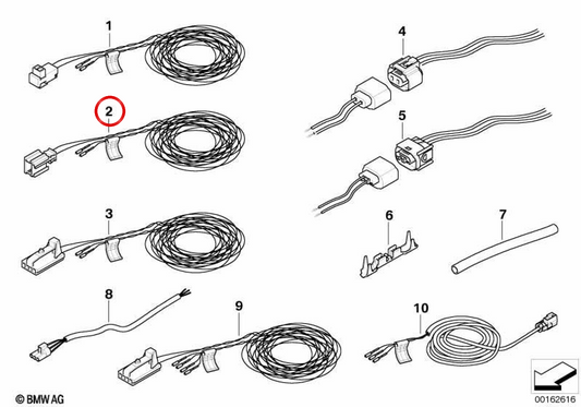 Câble de remplacement pour borne de batterie/télécommande OEM 61119147309 pour MINI R50, R53, Cabrio R52. MINI d'origine.