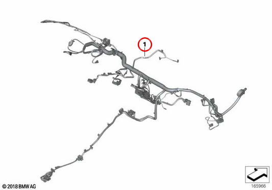 Tabella Strumenti di cablaggio OEM 61119186521 per BMW E90, E91, E92. BMW originale.