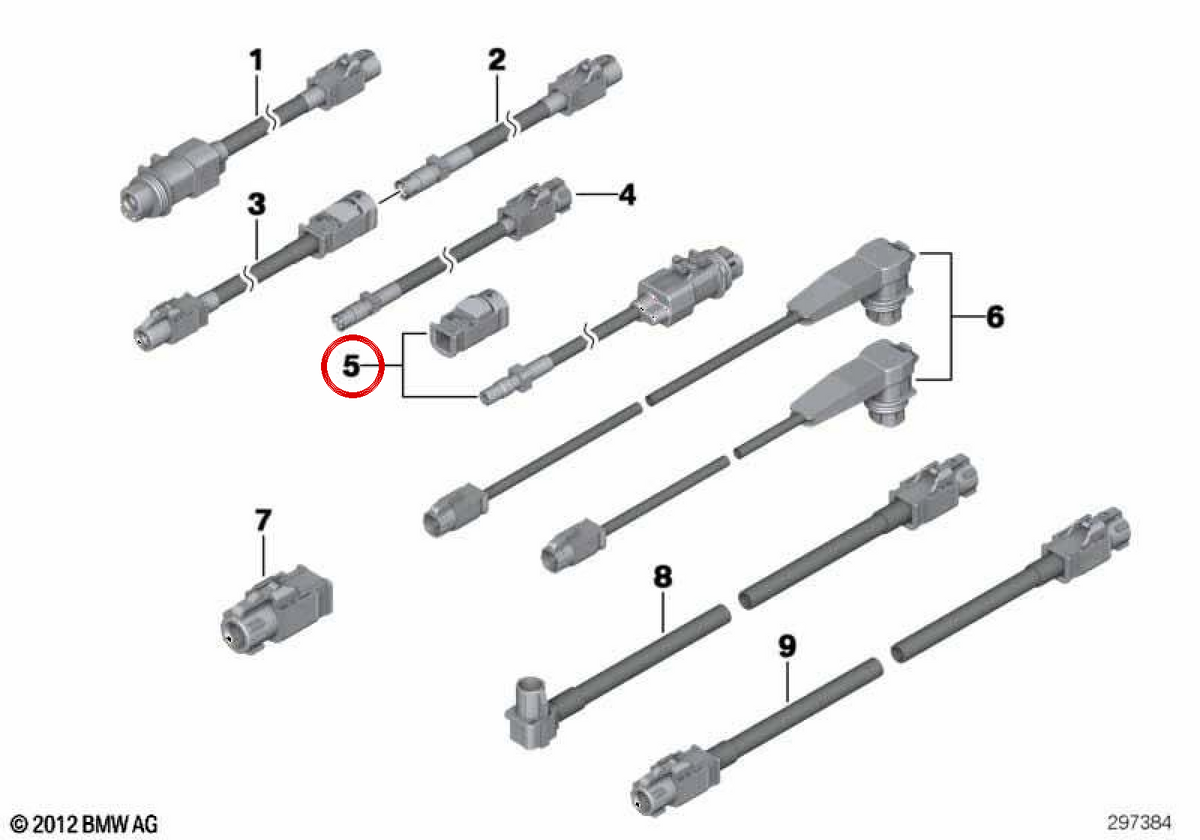 HSD -Kabel OEM 61119244256 für BMW E70, E71, E72. Original BMW.