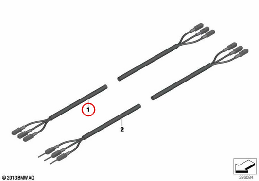 FBAS Cable OEM 61119278864 pour BMW F20, F21, F07, F10, F11, F18, F06, F12, F13, F01, F02, F04, F48, U11, U12, U10, F25, F15, F85, F16, F86. BMW d'origine.