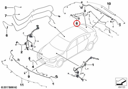 Cableado de reparación para portón trasero OEM 61119286909 para BMW F11. Original BMW.